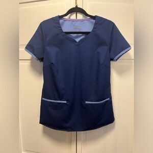 Healing Hands Purple Label Modern Fit Scrub Top Size Women’s Medium Color Blue